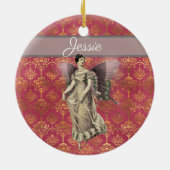 ヴィンテージファンシーフェアリーパーソナライズされた セラミックオーナメント (裏面)