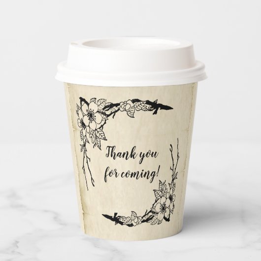 ヴィンテージファンシーフローラ結婚式 紙コップ (裏面)