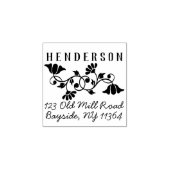 ヴィンテージファンシーフローラ装飾差出人住所 ラバースタンプ (インプリント)