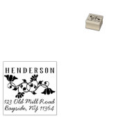 ヴィンテージファンシーフローラ装飾差出人住所 ラバースタンプ (押印)