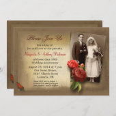 ヴィンテージファンシー結婚記念日招待状 招待状 (正面/裏面)