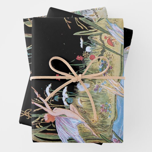 ヴィンテージファンタジーウッドランド妖精と小妖精や小人 ラッピングペーパーシート (インサイチュ)