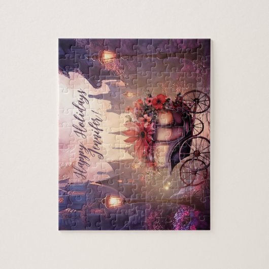 ヴィンテージファンタジーゴシックの妖精の中世の風景 ジグソーパズル (縦)