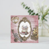 ヴィンテージファンタジーティーパーティーブライダルシャワー招待 招待状 (スタンド正面)