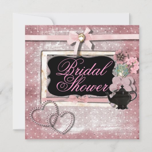 ヴィンテージファンタジーティーパーティーブライダルシャワー招待 招待状 (正面)