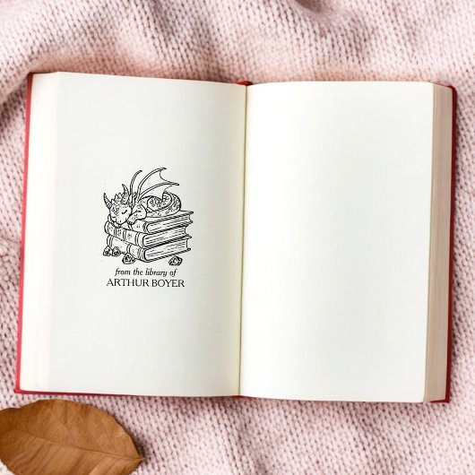 ヴィンテージファンタジードラゴン蔵書票 ラバースタンプ