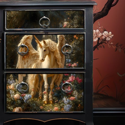 ヴィンテージファンタジーペガサス紙クラフトデコページ 薄葉紙