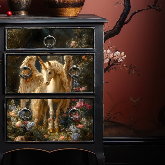 ヴィンテージファンタジーペガサス紙クラフトデコページ 薄葉紙