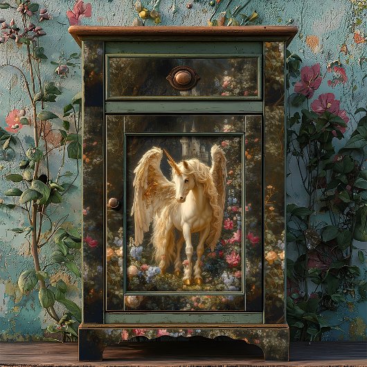 ヴィンテージファンタジーペガサス紙クラフトデコページ 薄葉紙