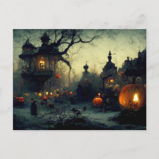 ヴィンテージファンタジー不気味ハロウィーンナイト シーズンポストカード