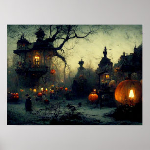 ヴィンテージファンタジー不気味ハロウィーンナイト ポスター