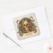 ヴィンテージファンタジー不気味フローラ《星座》乙女座ユニークスカル スクエアシール (封筒)