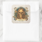 ヴィンテージファンタジー不気味フローラ《星座》乙女座ユニークスカル スクエアシール (バッグ)