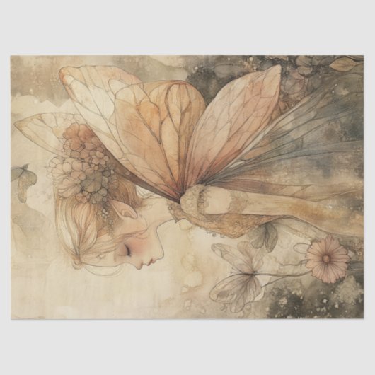 ヴィンテージファンタジー妖精とクラウン・デコパージュ 薄葉紙 (正面)