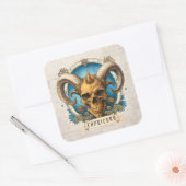 ヴィンテージファンタジー山羊座サンサインユニークスカル スクエアシール (封筒)