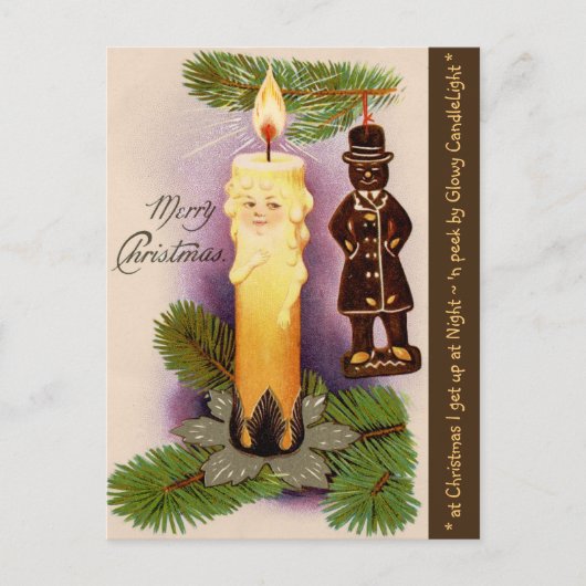 ヴィンテージファンタジー「ベビー顔ロウソク」オーナメント シーズンポストカード (正面)