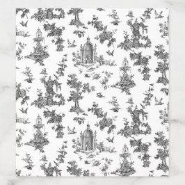 ヴィンテージファンタスティック噴水と木Toile-B & W