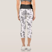 ヴィンテージファンタスティック噴水と木Toile-B & W カプリレギンス (裏面)