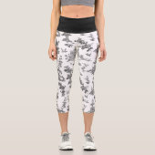 ヴィンテージファンタスティック噴水と木Toile-B & W カプリレギンス (正面)