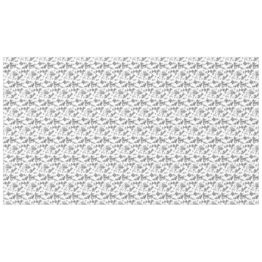 ヴィンテージファンタスティック噴水と木Toile-B & W テーブルクロス (正面(横))