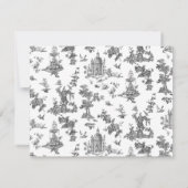 ヴィンテージファンタスティック噴水と木Toile-B & W ノートカード (裏面)