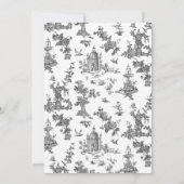 ヴィンテージファンタスティック噴水と木Toile-B & W ノートカード (裏面)