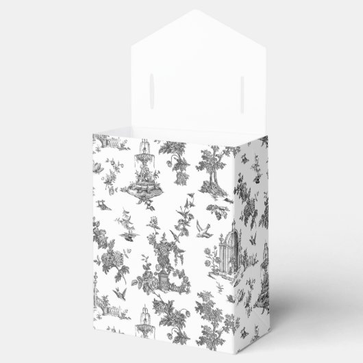 ヴィンテージファンタスティック噴水と木Toile-B & W フェイバーボックス (オープン)