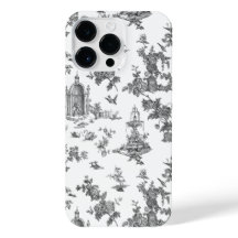 ヴィンテージファンタスティック噴水と木Toile-B & W