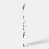 ヴィンテージファンタスティック噴水と木Toile-B & W iPhoneケース (左側面)