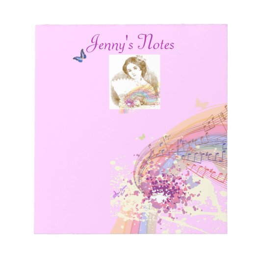 ヴィンテージファンレディースモールメモ帳 ノートパッド (正面)