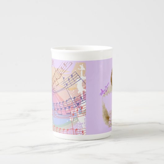 ヴィンテージファンレディーパープルボーン中国カップ ボーンチャイナマグカップ (正面)