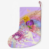 ヴィンテージファンレディーミュージック&フラワークリスマスストッキング スモールクリスマスストッキング (裏面)