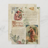 ヴィンテージファーザークリスマス&ミュージックエフェラ シーズンポストカード (正面/裏面)