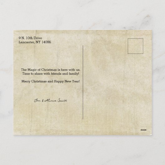 ヴィンテージファーザークリスマス&ミュージックエフェラ シーズンポストカード (裏面)