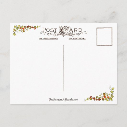 ヴィンテージファーストサンクスギビング夕食会 シーズンポストカード (裏面)