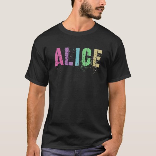 ヴィンテージファーストネームALICEガールロックスターシスターマザー Tシャツ (正面)
