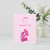 ヴィンテージファースト父の日 – 女の子だ！ ポストカード (スタンド正面)