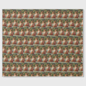 ヴィンテージファーズクリスマスグリーンコラージエフエメラ ラッピングペーパー (フラット)