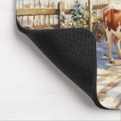 ヴィンテージファーミヤードカウトラクターウィンター マウスパッド (コーナー)