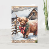 ヴィンテージファームとハイランドカウクリスマス カード (正面)