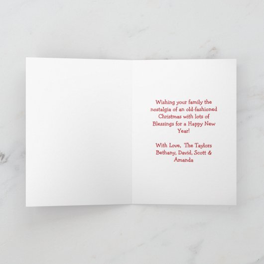 ヴィンテージファームとハイランドカウクリスマス カード (内部)