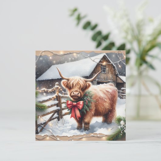 ヴィンテージファームとハイランドカウクリスマス カード (スタンド正面)