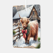 ヴィンテージファームとハイランドカウクリスマス メタルオーナメント (正面左)