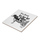 ヴィンテージファームの友人の牛のroosterタイル タイル (側面)