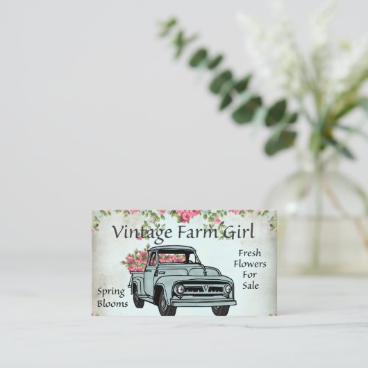ヴィンテージファームの女の子の追加文字 名刺 (スタンド正面)