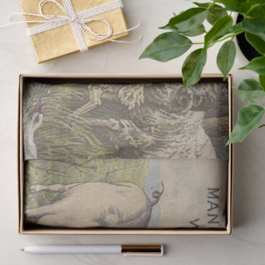 ヴィンテージファームアニマルエフェメラルファームハウスデクページ 薄葉紙 (ギフト)