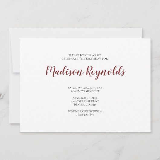 ヴィンテージファームカントリーハウス誕生日招待状 招待状 (裏面)