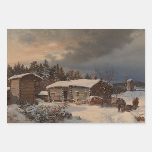 ヴィンテージファームズウィンターデコップヘビーウェイト3セット ラッピングペーパーシート (正面2)