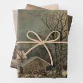 ヴィンテージファームズウィンターデコップヘビーウェイト3セット ラッピングペーパーシート (インサイチュ)
