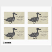 ヴィンテージファームダック卵カートンアドレスステッカー 長方形シール (シート)